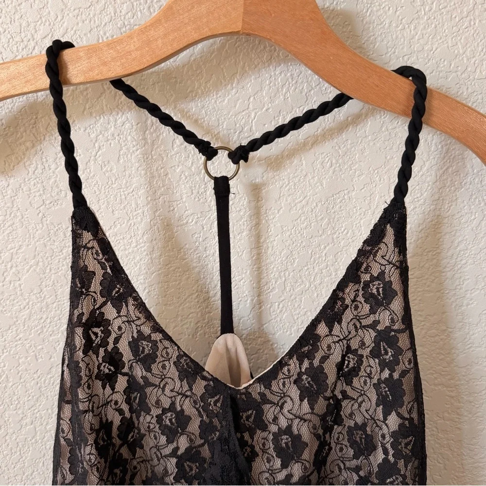 Nine Bird Black Lace Cord Strapy Razorback Dressy Shirt Size M NWT from Buckle - Picture 3 of 10